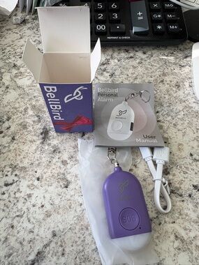 Bellbird Personal SOS Alarm Keychain - Purple